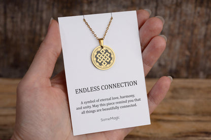 Celtic Endless Knot Necklace, Symbol of Eternal Love and Happiness, Jewelry Gift for Daughter from Parents -  Birthday Gift for Teenage Girl