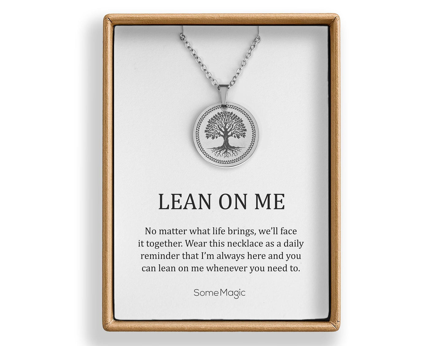 Lean On Me, Tree Of Life Necklace, Gift for Daughter from Mom or Dad, Ready to Gift Inspiring and Motivating Birthday Jewelry from Father