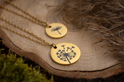Mother and 2 Daughters Dandelion & Seed Necklace Set on Gift Card - The Love Between Mother and Daughters is Forever, Birthday Gift, C.102