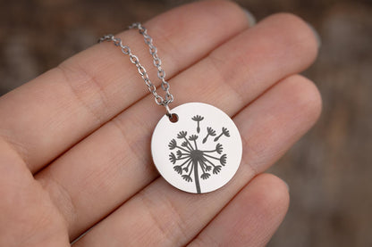 Mother and 2 Daughters Dandelion & Seed Necklace Set on Gift Card - The Love Between Mother and Daughters is Forever, Birthday Gift, C.102