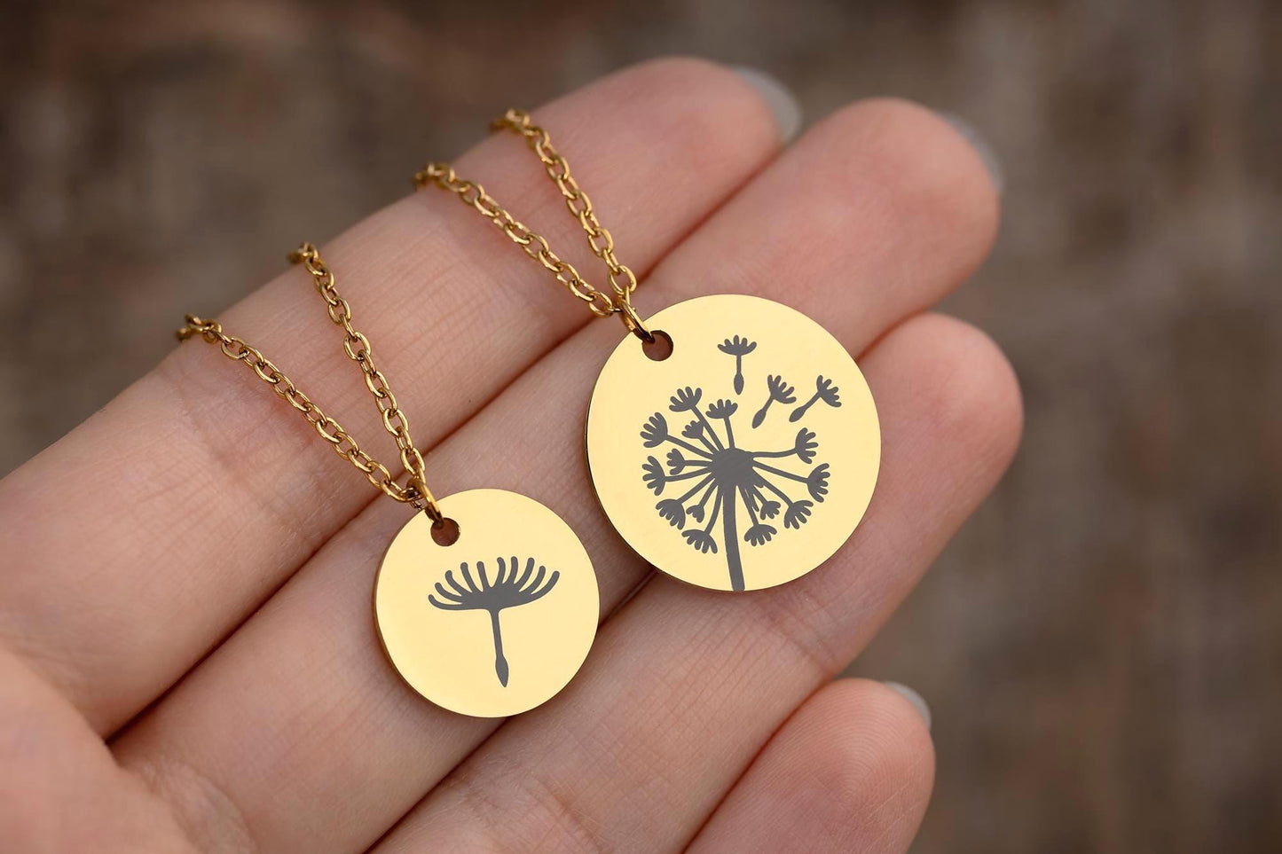 Mom and Daughter Dandelion Seed Necklace Set for - The Love Between Mother and Daughter is Forever Gift Card, Birthday Gift for Mom, C.101