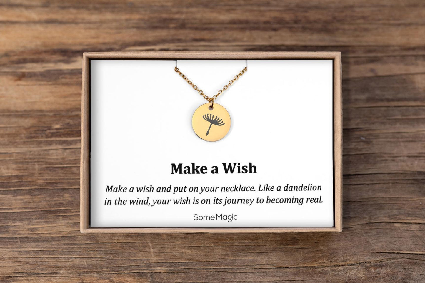 Gift for Daughter - Make a Wish Dandelion Seed Necklace - Daughter Birthday Gift from Mom, Dad or Parents - Jewelry on a Gift Card, C.103
