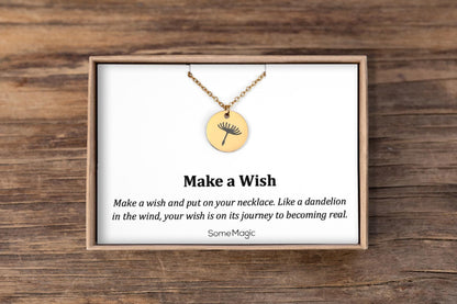 Gift for Daughter - Make a Wish Dandelion Seed Necklace - Daughter Birthday Gift from Mom, Dad or Parents - Jewelry on a Gift Card, C.103