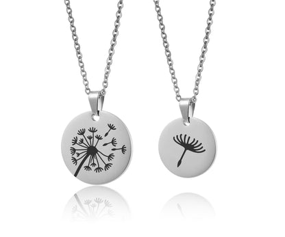 Set of 2 Dandelion Necklaces for Mother Daughter - The Love Between Mother and Daughter is Forever Gift Card - Daughter Birthday Gift, C.101
