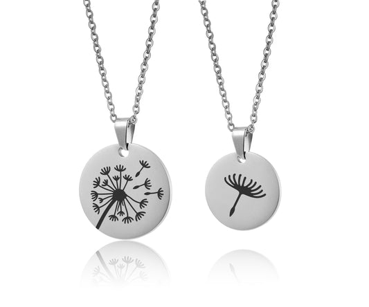 Set of 2 Dandelion Necklaces for Mother Daughter - The Love Between Mother and Daughter is Forever Gift Card - Daughter Birthday Gift, C.101
