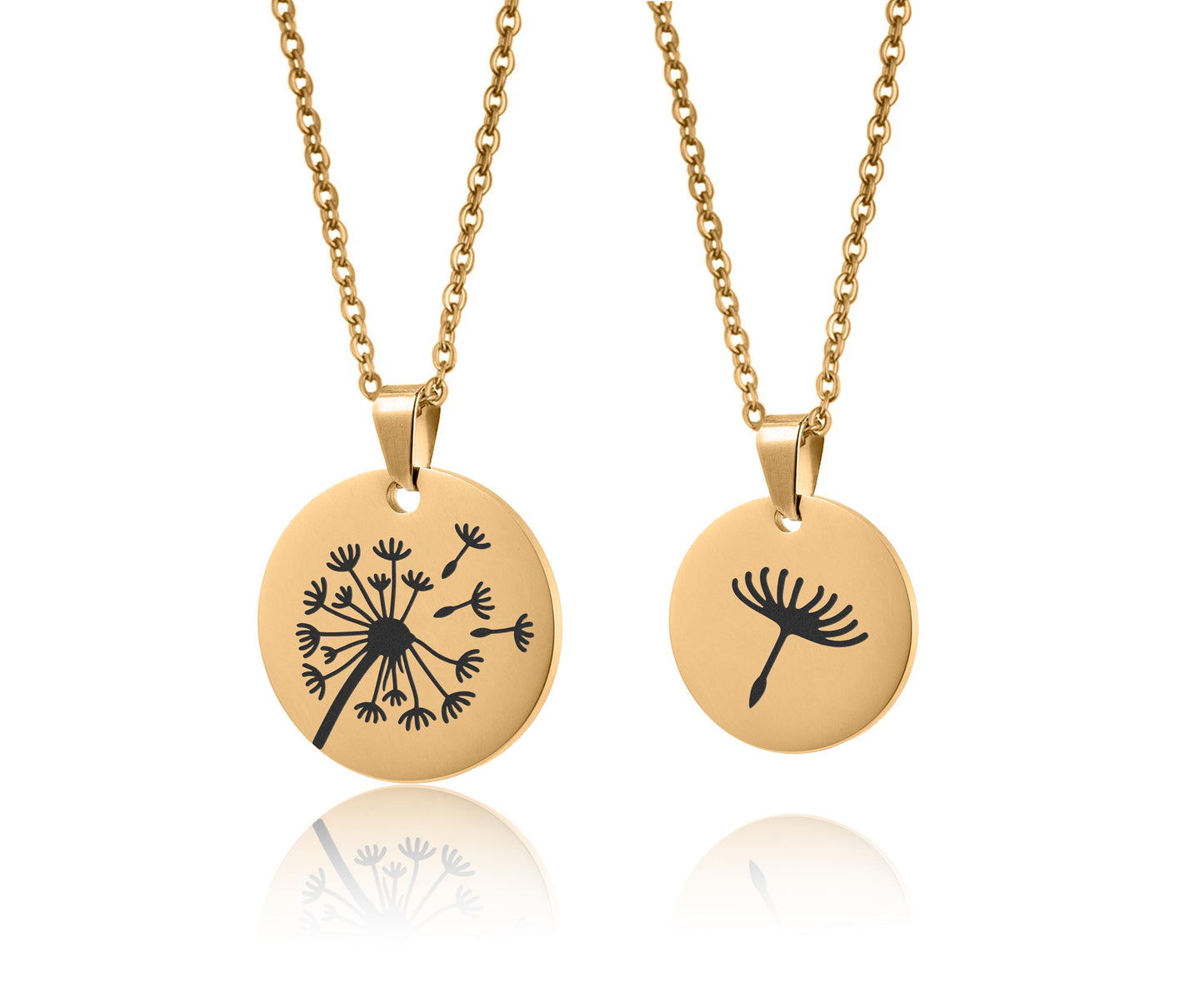 Set of 2 Dandelion Necklaces for Mother Daughter - The Love Between Mother and Daughter is Forever Gift Card - Daughter Birthday Gift, C.101