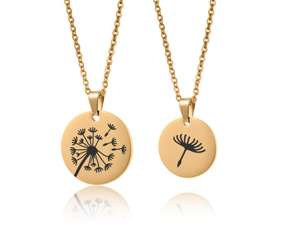 Set of 2 Dandelion Necklaces for Mother Daughter - The Love Between Mother and Daughter is Forever Gift Card - Daughter Birthday Gift, C.101
