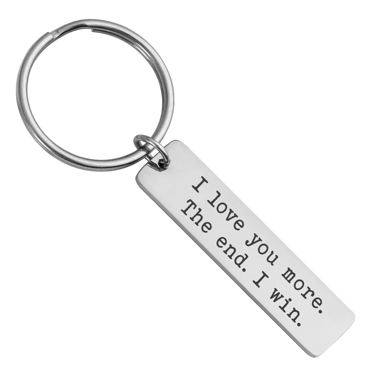 I Love You More Keychain for Boyfriend or Girlfriend, Playful Gift for Him or Her, Anniversary Gift for Men, Personalized Birthday Gift, C.2
