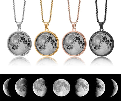 Custom Moon Phase And Star Map By Date Necklace For Men, Personalized Anniversary Gift For Him, Night Sky Birthday Gift For Boyfriend, RP.1