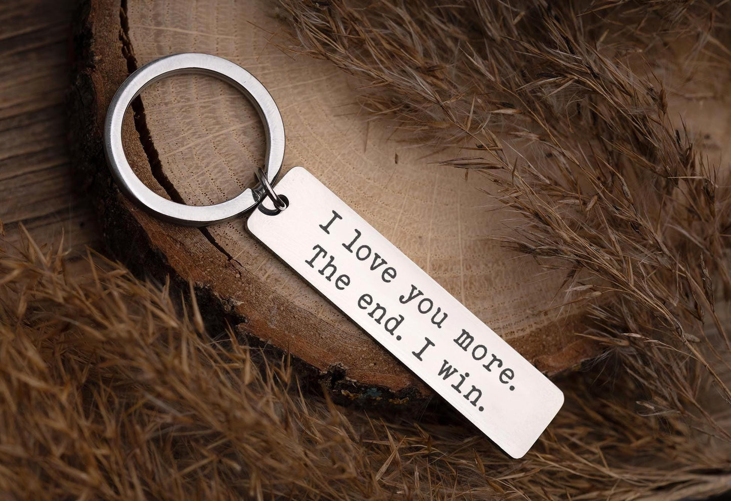 I Love You More Keyring for Boyfriend or Girlfriend, Anniversary Gift for Men, Personalized Birthday Gift, Playful Gift for Him or Her, C.2