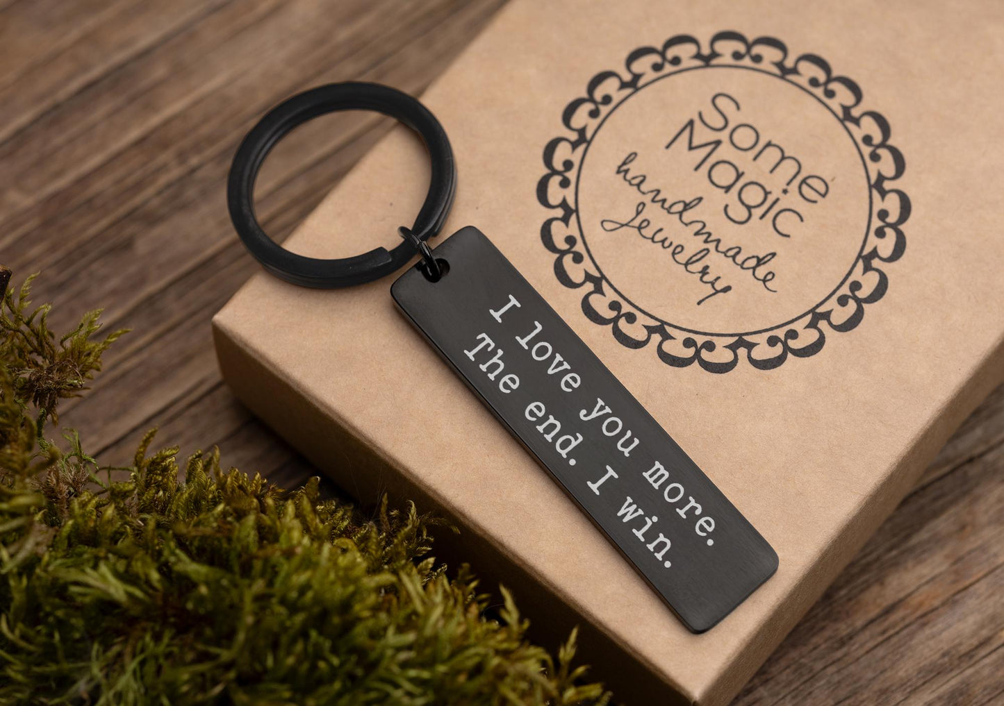 I Love You More Keychain for Boyfriend or Girlfriend, Playful Gift for Him or Her, Anniversary Gift for Men, Personalized Birthday Gift, C.2