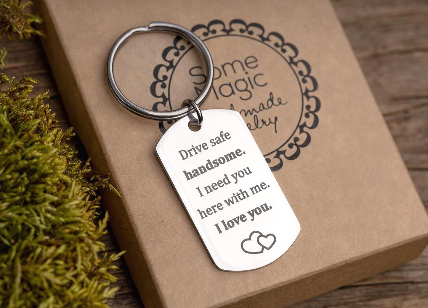 Drive Safe Handsome Keychain for Boyfriend or Husband, Keyring for New Driver, Gift for Passing Driving Test, Birthday Gift for Him, C.2