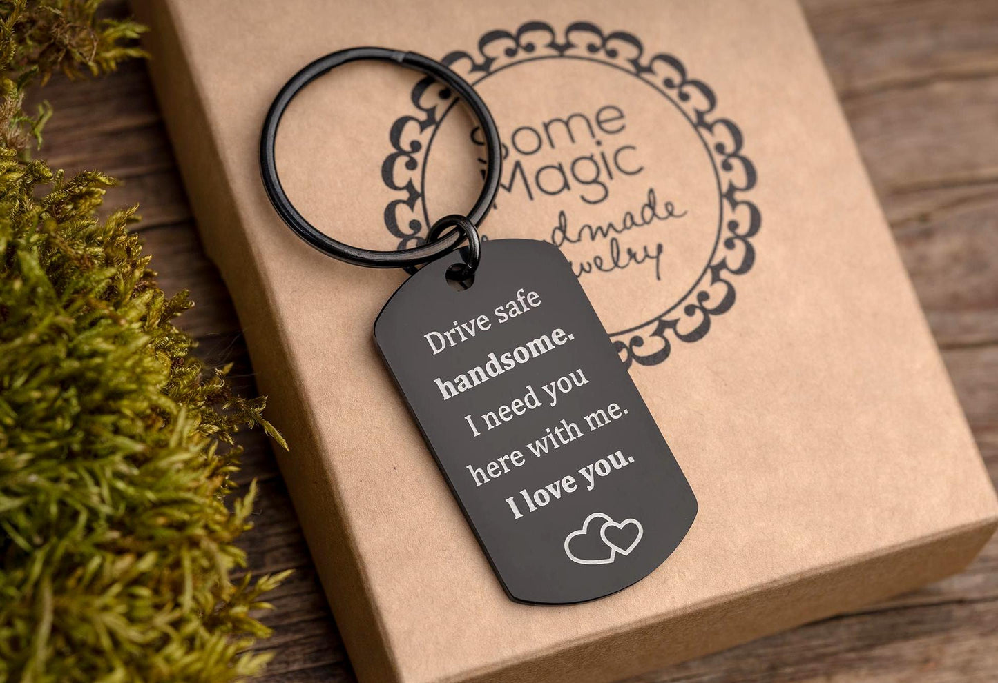 Drive Safe Handsome Keychain for Boyfriend or Husband, Keyring for New Driver, Gift for Passing Driving Test, Birthday Gift for Him, C.2