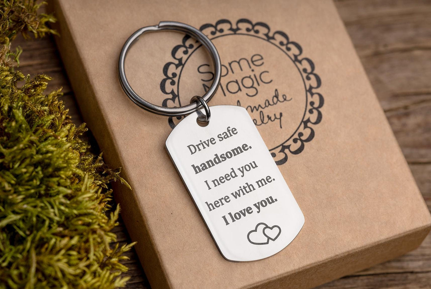 Drive Safe Handsome Keychain for Car Lover, Keyring for New Driver, Passing Driving Test, Birthday Gift for Him, Romantic Gift for Men, C.2