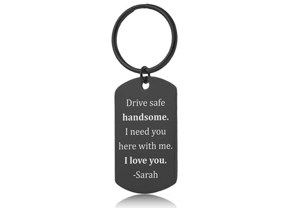Drive Safe Handsome Keychain for Car Lover, Keyring for New Driver, Passing Driving Test, Birthday Gift for Him, Romantic Gift for Men, C.2