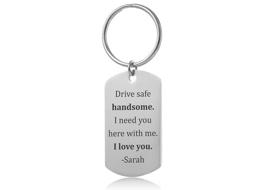Drive Safe Handsome Keychain for Car Lover, Keyring for New Driver, Passing Driving Test, Birthday Gift for Him, Romantic Gift for Men, C.2