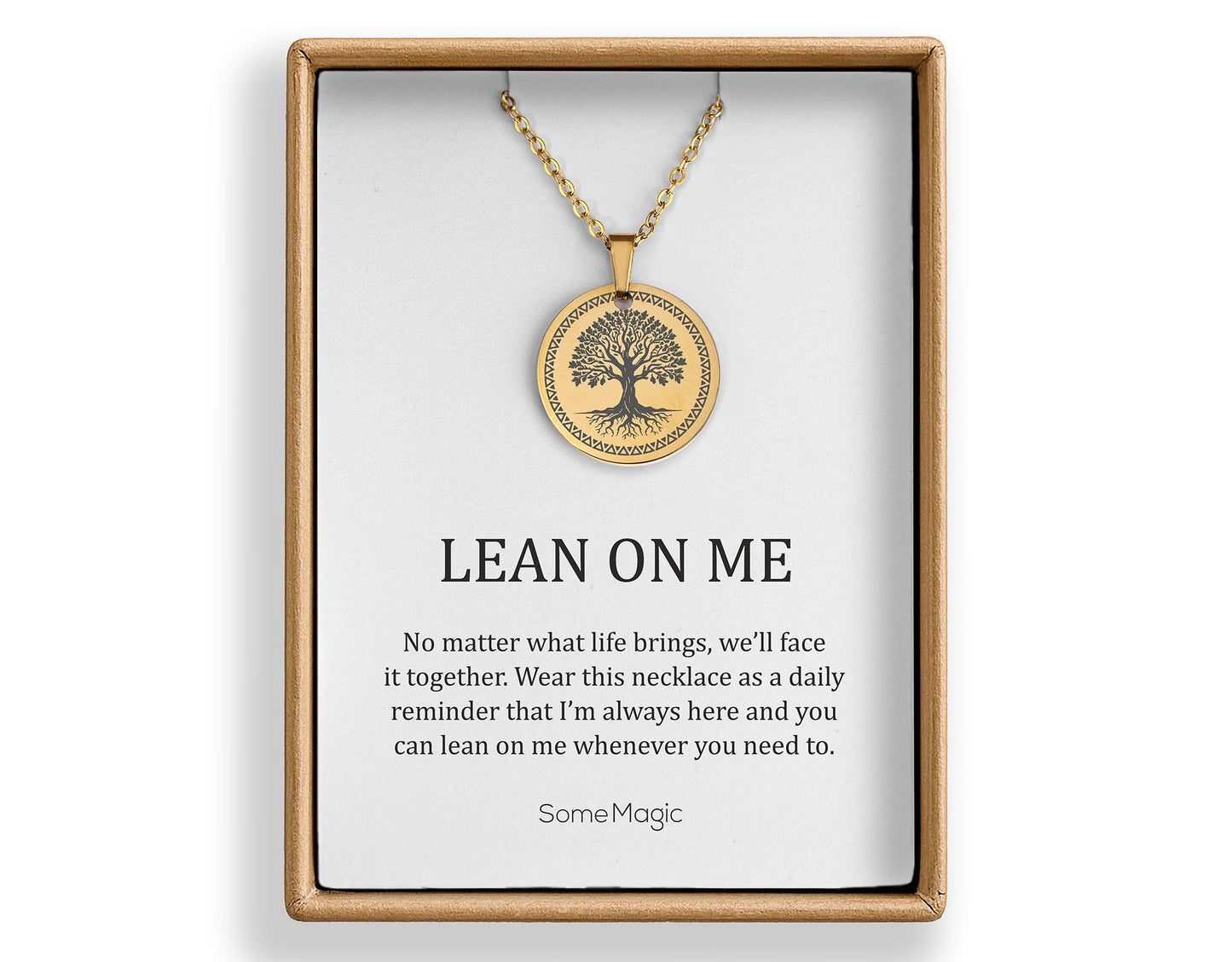 Lean On Me, Tree Of Life Necklace, Gift for Daughter from Mom or Dad, Ready to Gift Inspiring and Motivating Birthday Jewelry from Father