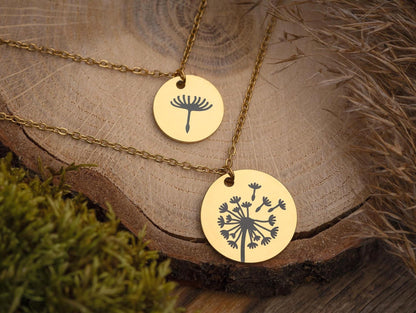 Mom and Daughter Dandelion Seed Necklace Set for - The Love Between Mother and Daughter is Forever Gift Card, Birthday Gift for Mom, C.101