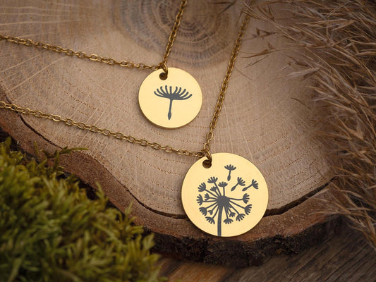 Mom and Daughter Dandelion Seed Necklace Set for - The Love Between Mother and Daughter is Forever Gift Card, Birthday Gift for Mom, C.101