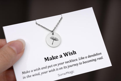 Gift for Daughter - Make a Wish Dandelion Seed Necklace - Daughter Birthday Gift from Mom, Dad or Parents - Jewelry on a Gift Card, C.103