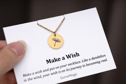 Gift for Daughter - Make a Wish Dandelion Seed Necklace - Daughter Birthday Gift from Mom, Dad or Parents - Jewelry on a Gift Card, C.103
