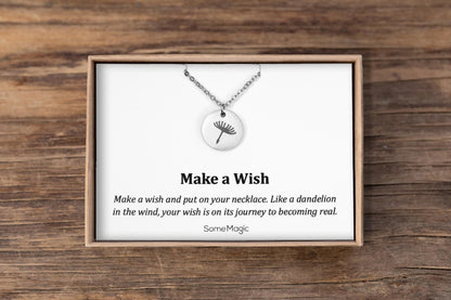 Gift for Daughter - Make a Wish Dandelion Seed Necklace - Daughter Birthday Gift from Mom, Dad or Parents - Jewelry on a Gift Card, C.103