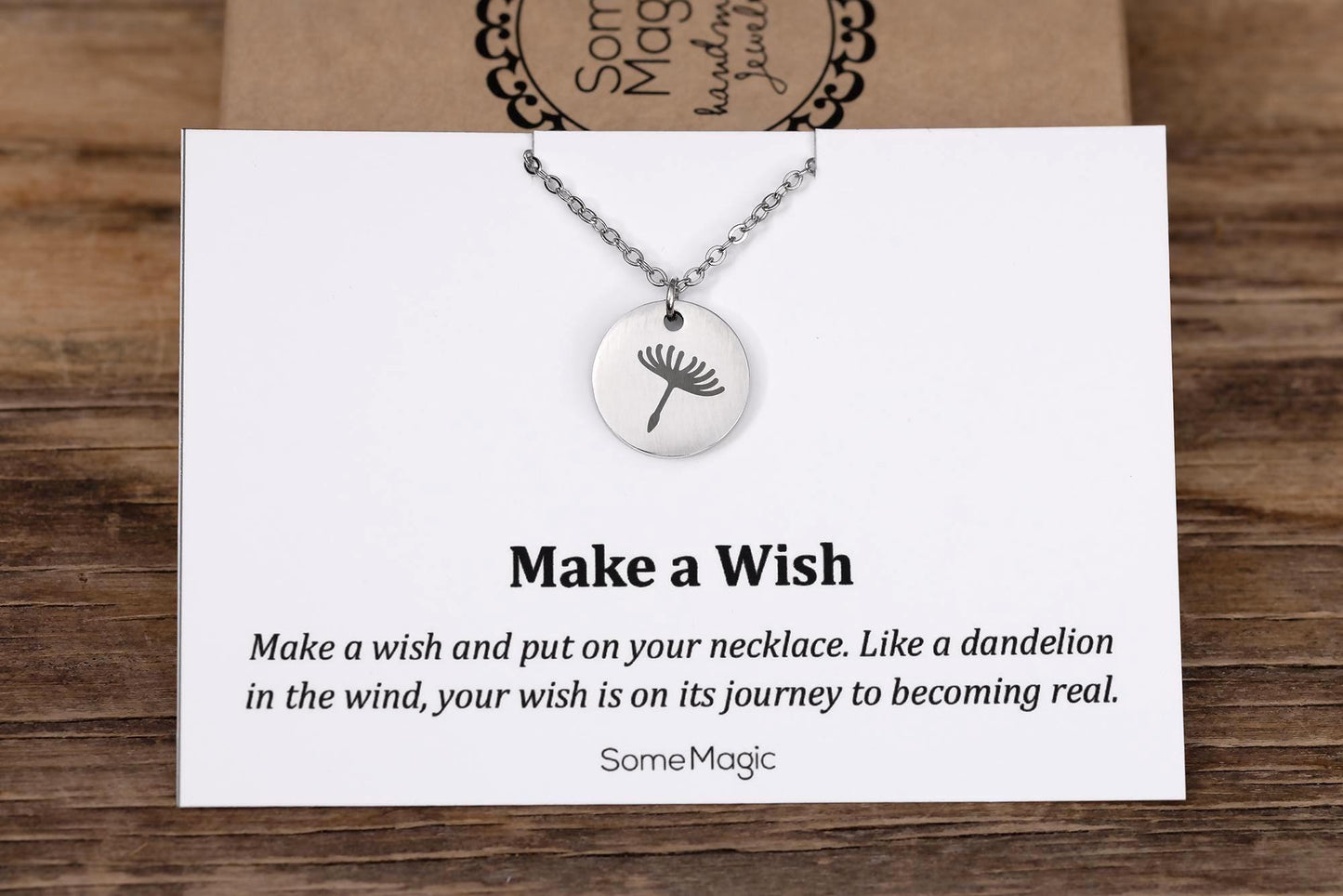 Gift for Daughter - Make a Wish Dandelion Seed Necklace - Daughter Birthday Gift from Mom, Dad or Parents - Jewelry on a Gift Card, C.103