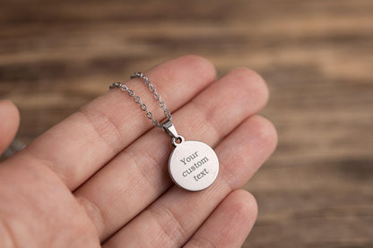 Waxing Crescent or Any Moon Phase Necklace - Personalized Lunar Pendant with Custom Engraving and Adjustable Chain - Birthday Gift for Her