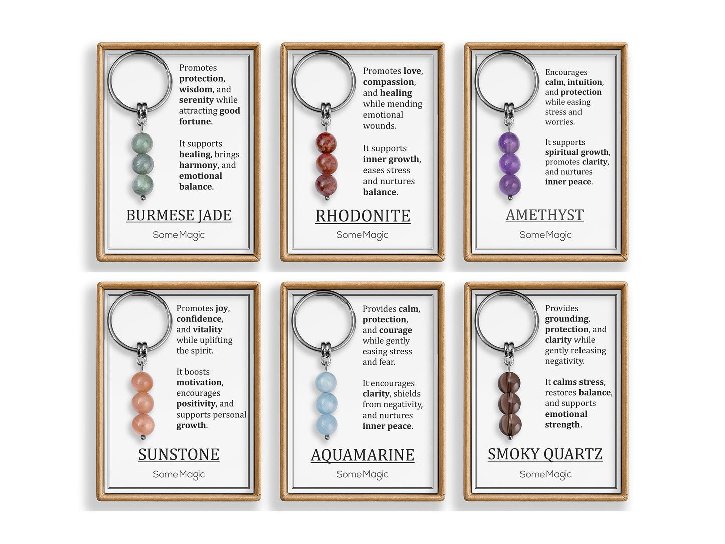 Tourmaline Gemstone Keychain - Mineral Crystal Black Keyring with Meaning Card and Gift Box, Protection and Prosperity Gift, MGM