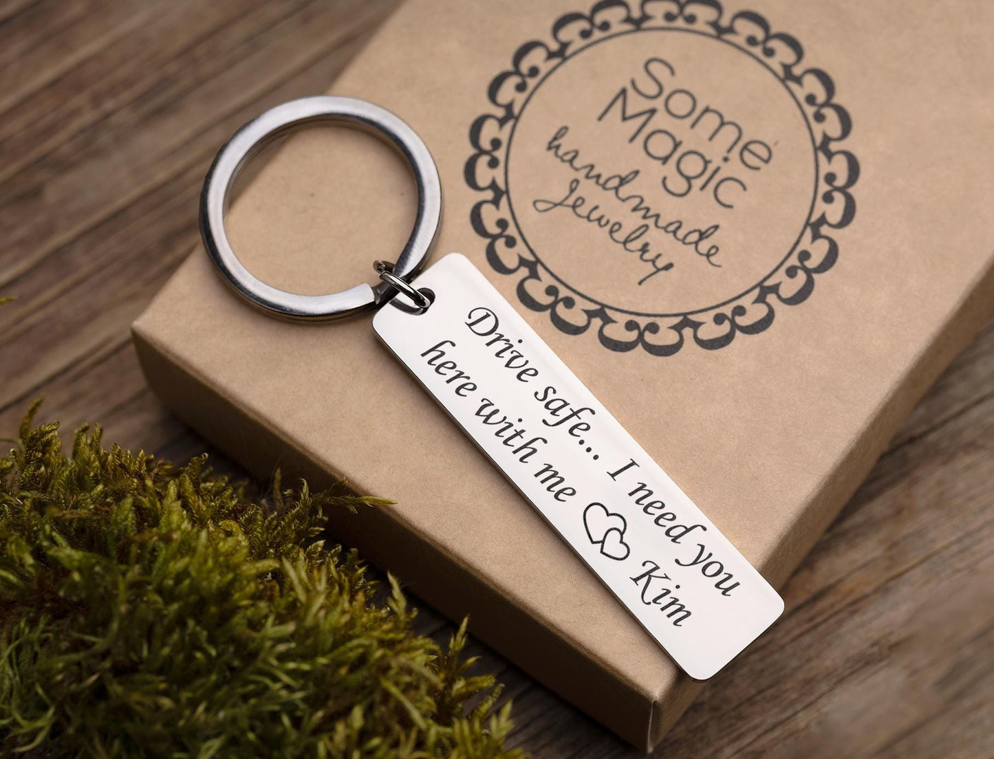 Drive Safe Keychain with Custom Name - Keyring for Couples, Boyfriend or Girlfriend, Husband, Wife, or New Driver Passing License Test, C.2