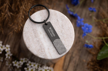 Memorial Fingerprint and Handwriting Keychain Funeral Gift, Laser Engraved Custom Signature Keyring, Personalized Grief Keepsake, C.2