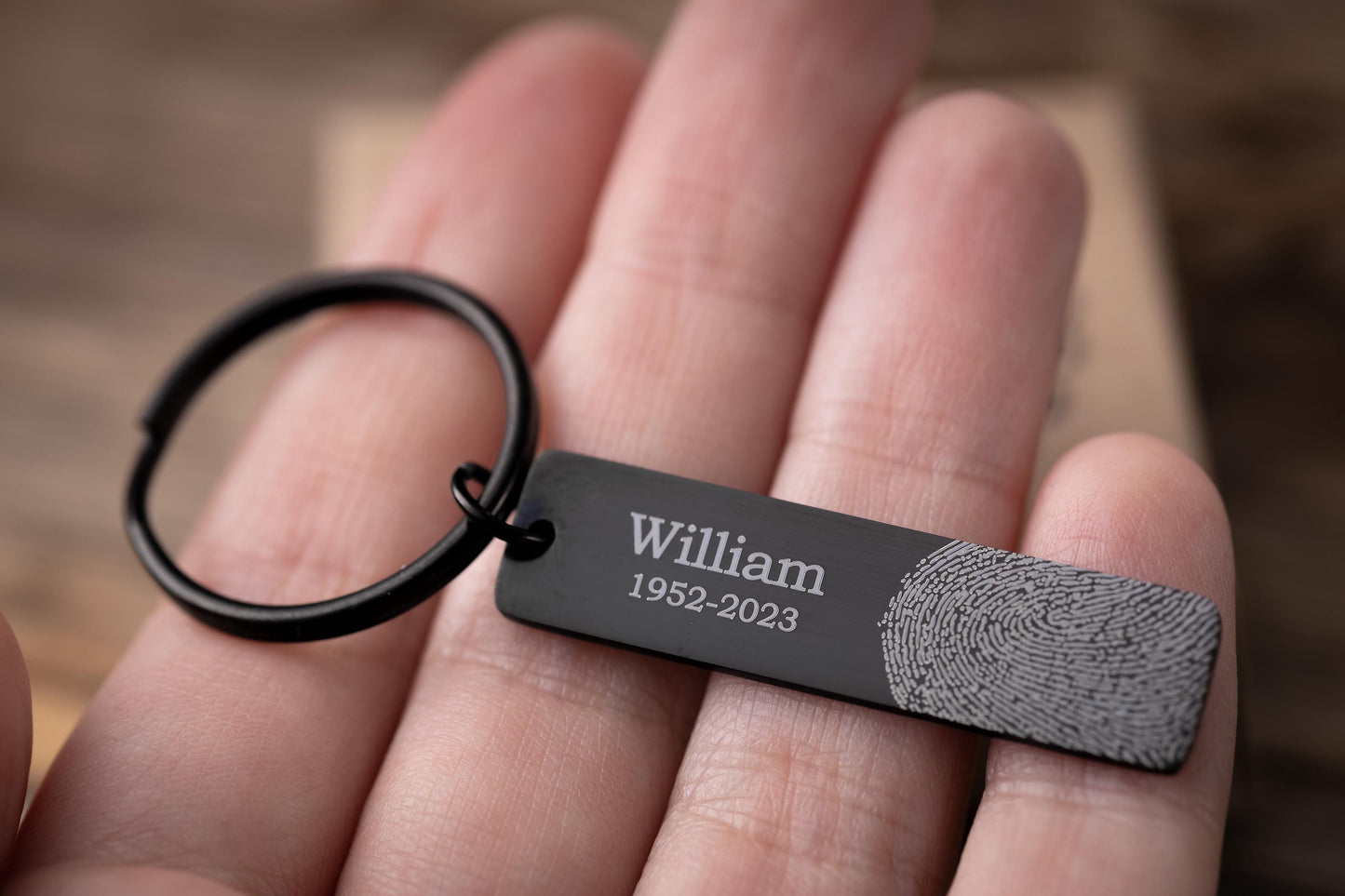 Custom Fingerprint and Handwriting Memorial Keychain, Loss of Mother or Father Bereavement Gift, Personalized Sympathy or Grief Keepsake C.2