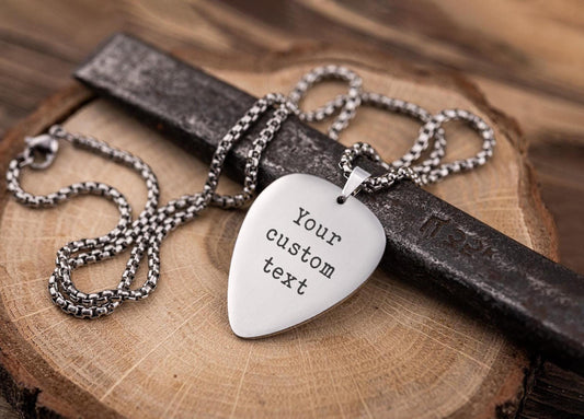 Guitar Necklace with Custom Song Lyrics, Personalized Pick, Engraved Gift for Musician or Music Lover, Gift For Boyfriend or Girlfriend, C.2