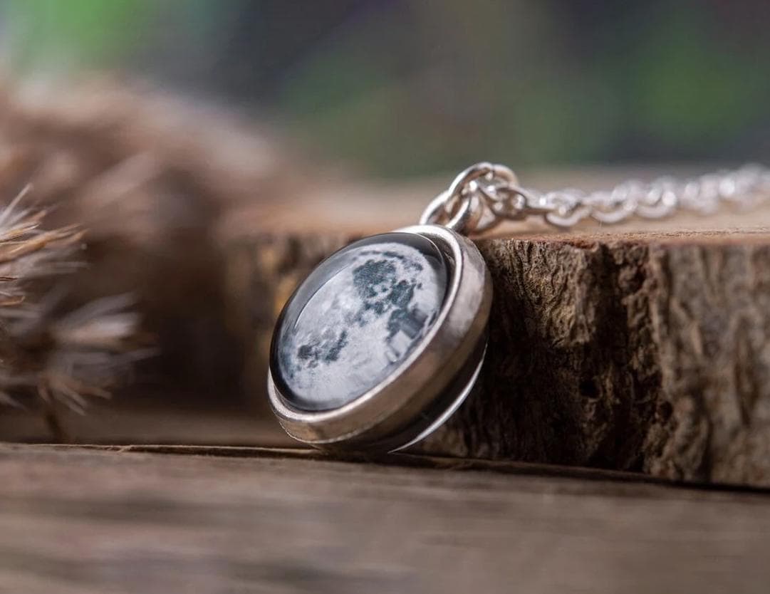 Double Sided Custom Moon Phase Necklace, Custom Birth Moon, Personalized Jewelry Gift, Mother's Day Gift For Mom, Gift For Daughter, KP.7