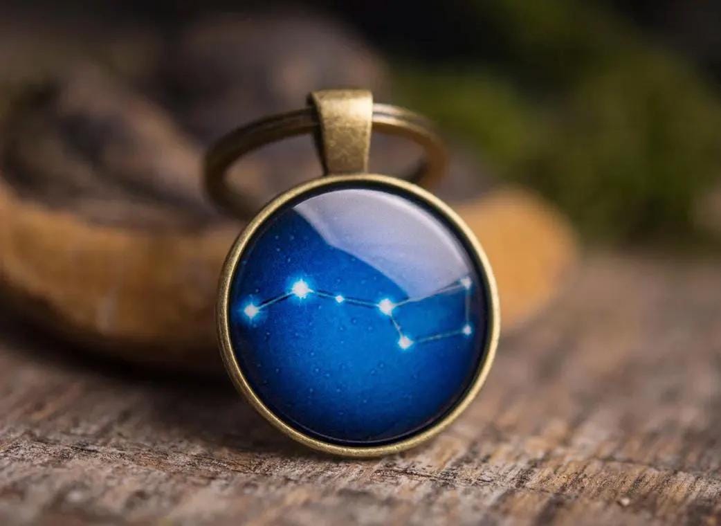 Ursa Major Keychain, Great Bear Constellation Keyring, Big Dipper Key Holder, Gift for Men, Boyfriend Gift, Husband Gift, Gift For Him, C.1