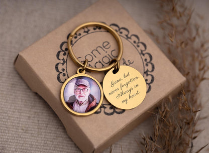 Loss Of Father Keepsake Gift, Keychain With Photo, Custom Memorial Keyring, Personalized Remembrance Gifts, Grief Gift, Loss Of Dad, C.1