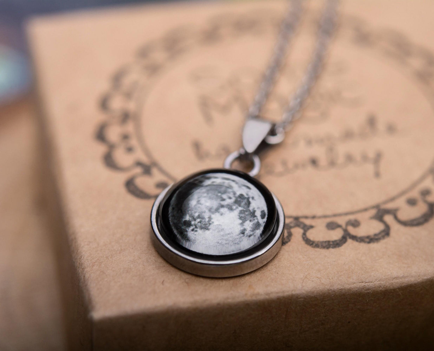 Custom Moon Phase Necklace by Date, Romantic Anniversary Gift for Women, Personalized Birthday Jewelry Gift for Her, KP.7