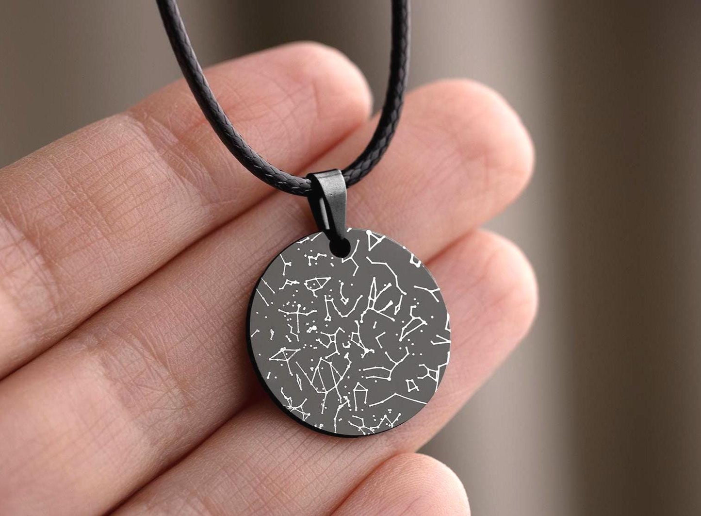 Star Map Necklace for Men, Boyfriend Anniversary Gift, Custom Birthday Gift For Him, Personalized Gift For Husband, Cord Necklace, RP.2