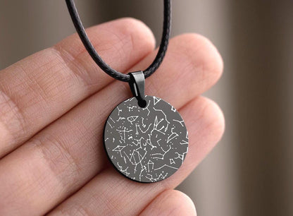 Star Map Necklace for Men, Boyfriend Anniversary Gift, Custom Birthday Gift For Him, Personalized Gift For Husband, Cord Necklace, RP.2