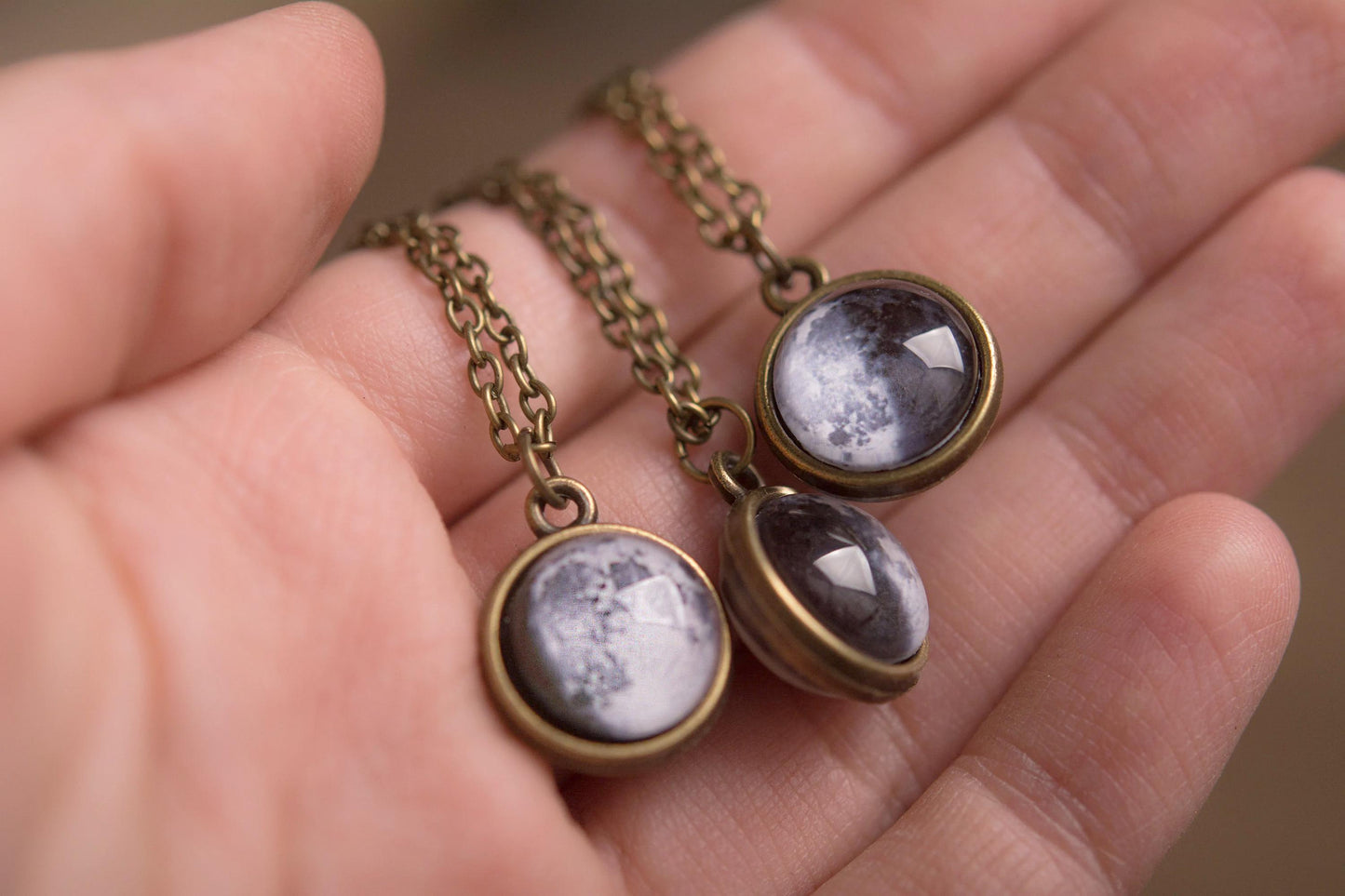 Double Sided Custom Moon Phase Necklace, Custom Birth Moon, Personalized Jewelry Gift, Mother's Day Gift For Mom, Gift For Daughter, KP.7