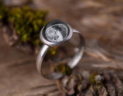 Custom Birth Moon Phase Ring, Personalized Jewelry Birthday Gift for Women, Custom Birth Moon Phase by Date, Anniversary Gift for Her, C.1