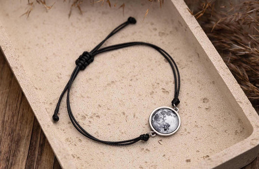Moon Phase Bracelet For Men, Engraving On The Back Side, Personalized Birthday Gift For Him, Custom Anniversary Jewelry For Boyfriend, RP.1