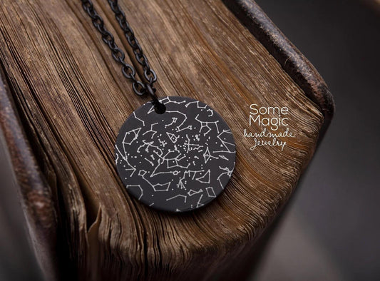 Personalized Star Map Necklace, Custom Engraved Gift For Him, Star Chart Men or Women Necklace for Wedding, Birthday or Anniversary, KP.4