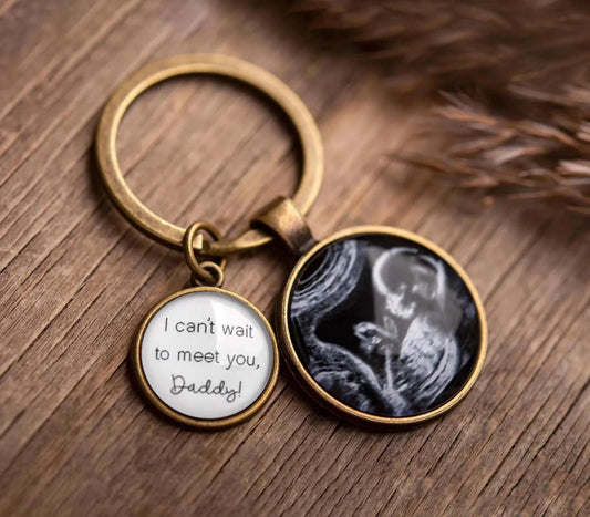 Personalized Ultrasound Photo Keychain, Pregnancy Gifts, Custom Daddy Keychain, Ultrasound Gifts, Mothers Day Gift, Father, New Dad, C.1