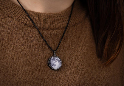 Moon Phase Necklace for Men - Personalized Anniversary Gift for Him - Custom Moon Jewelry - Birthday Gift for Boyfriend - Husband Gift, RP.1