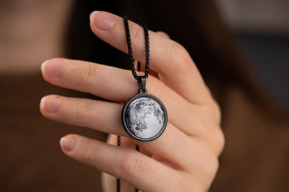 Moon Phase Necklace for Men - Personalized Anniversary Gift for Him - Custom Moon Jewelry - Birthday Gift for Boyfriend - Husband Gift, RP.1