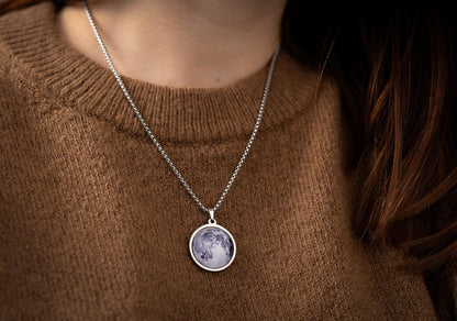 Moon Phase Necklace for Men - Personalized Anniversary Gift for Him - Custom Moon Jewelry - Birthday Gift for Boyfriend - Husband Gift, RP.1