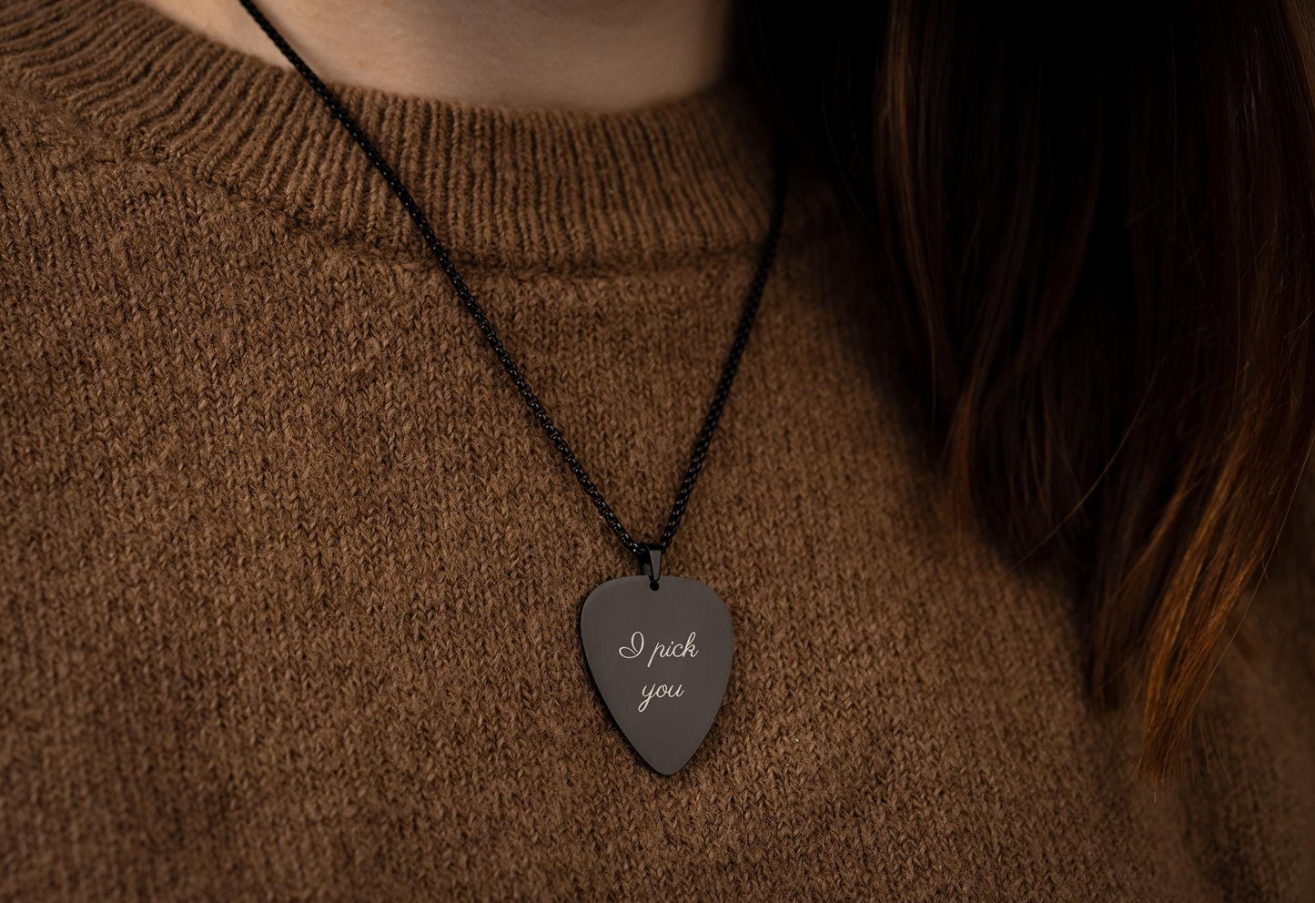 Personalized Guitar Pick Necklace, Gift For Musician or Music Lover Gift with Song Lyrics, Custom Gift for Boyfriend or Girlfriend, KP.2/C.2