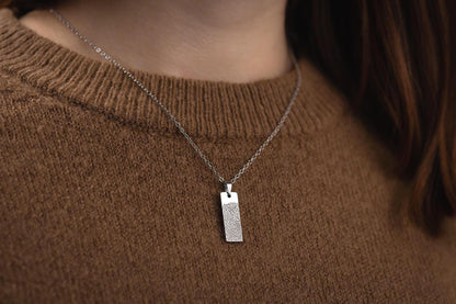Fingerprint Memorial Necklace for Men or Women, Keepsake Pendant for Him or Her, Grief Gift, Loss of Mother or Father, Dad or Mom, KP.2/C.2