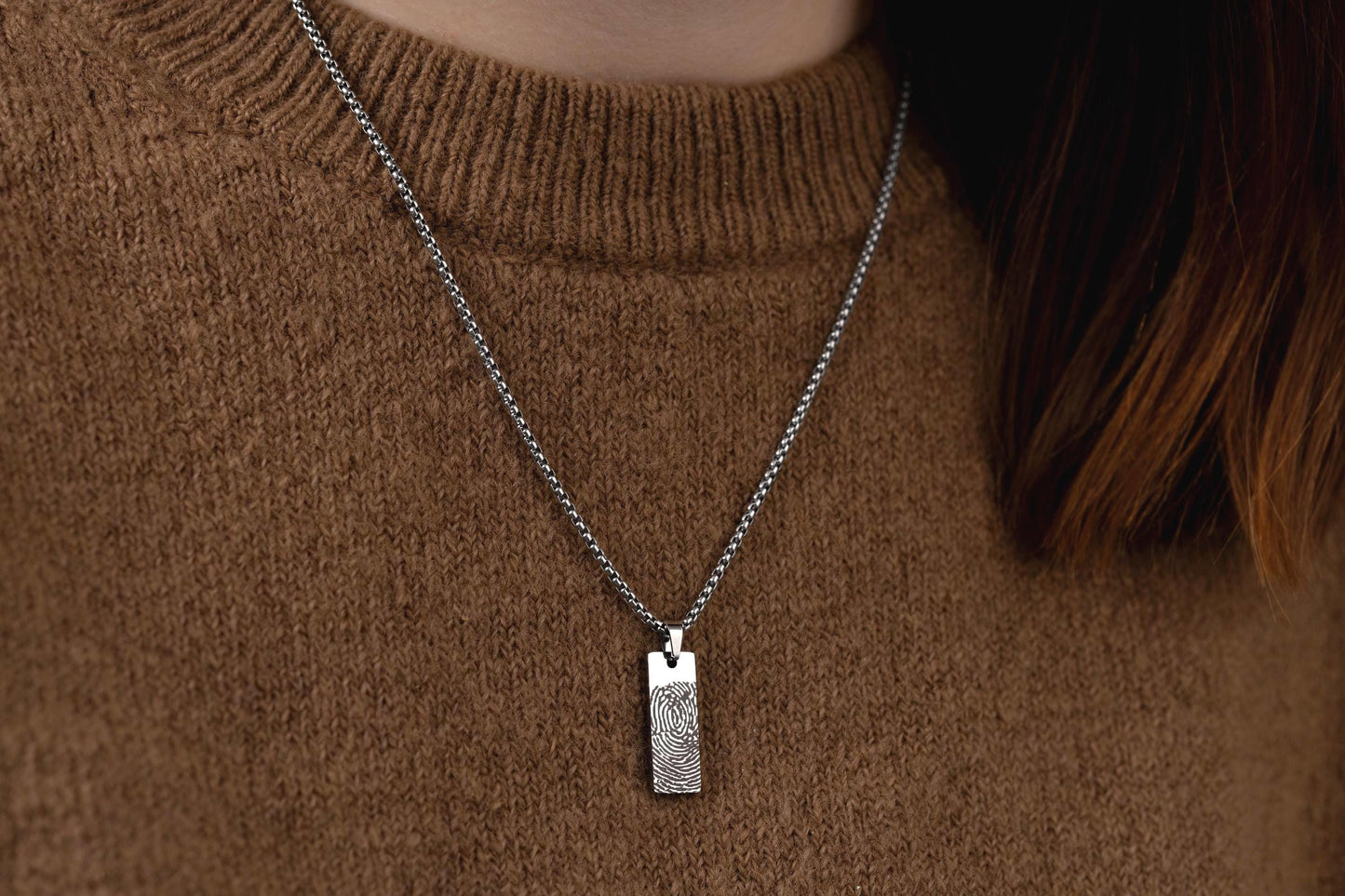 Fingerprint Memorial Necklace for Men or Women, Keepsake Pendant for Him or Her, Grief Gift, Loss of Mother or Father, Dad or Mom, KP.2/C.2